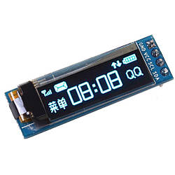 Дисплей OLED 0.91" 128х32 модуль SSD1306 I2C, Синий