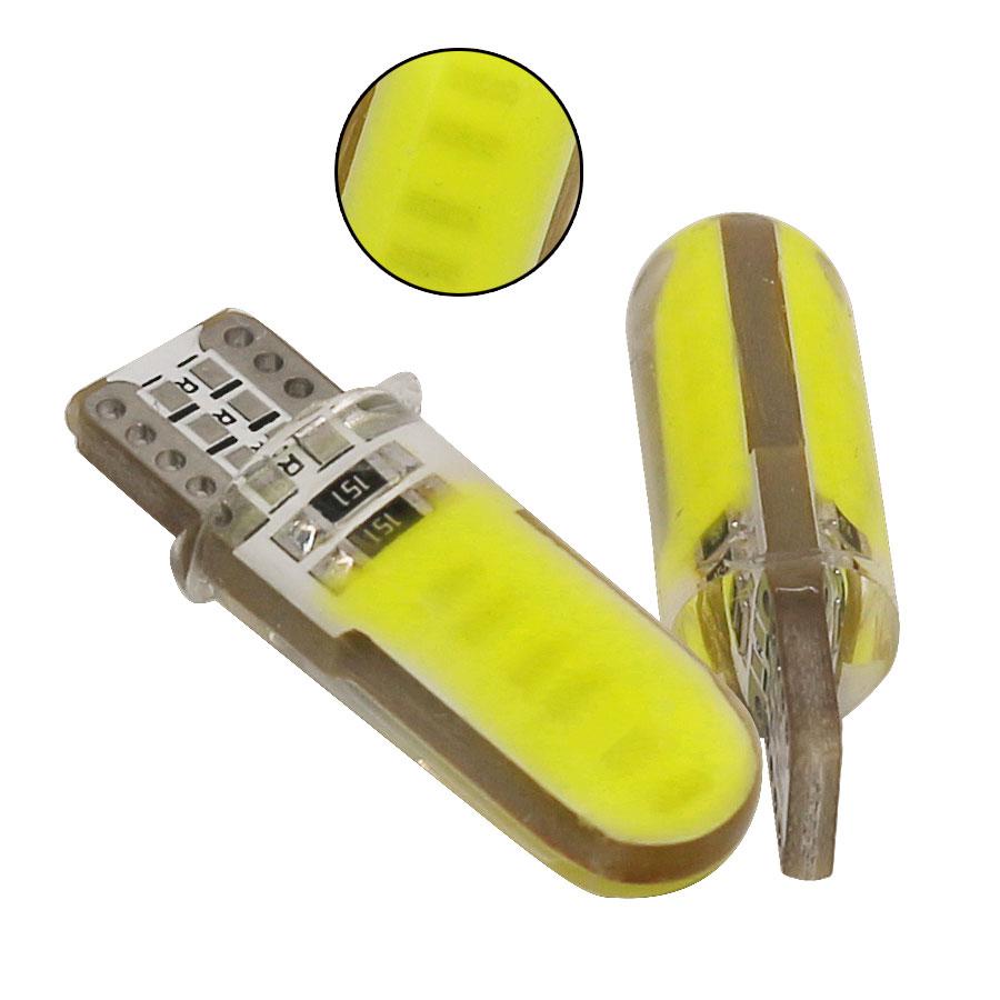 LED COB W5W, T10, Лампа в автомобіль, Жовта, фото 1