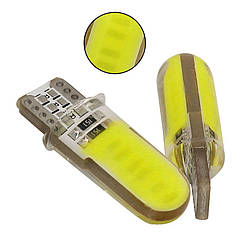 LED COB W5W, T10, Лампа в автомобіль, Жовта