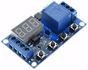 Модуль реле часу із затримкою XY-J02 LED 0.1с-999мін (5-30 В, 10A/AC 250В)