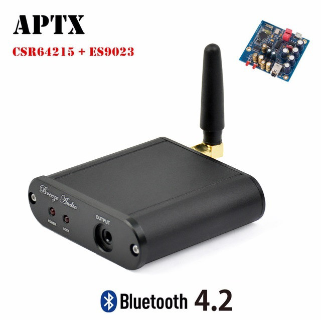 Аудіоприймач CSR64215 Bluetooth 4.2 + ЦАП ES9023 + AD823 aptX, aptX Low Latency CSRA64215 DC5V, фото 1
