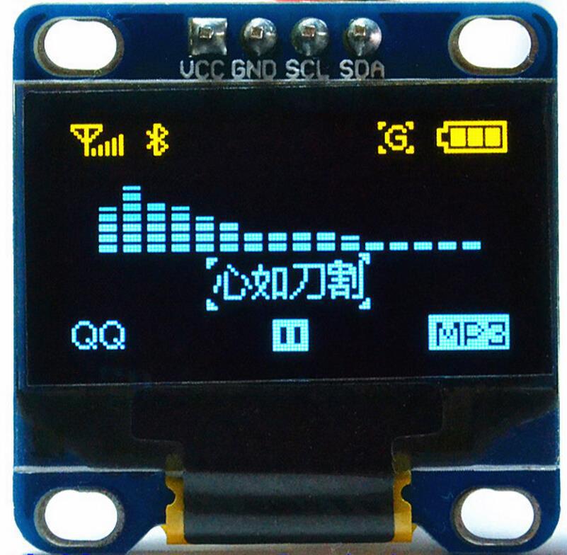 Дисплей OLED 0.96" 128х64 модуль SSD1306 I2C, Жовто-синій, фото 1