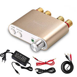 Аудіопідсилювач TPA3116D2 2x50Вт Bluetooth 4.0 + EDR, USB звукова карта, AUX. Блок живлення 19В 3.5А