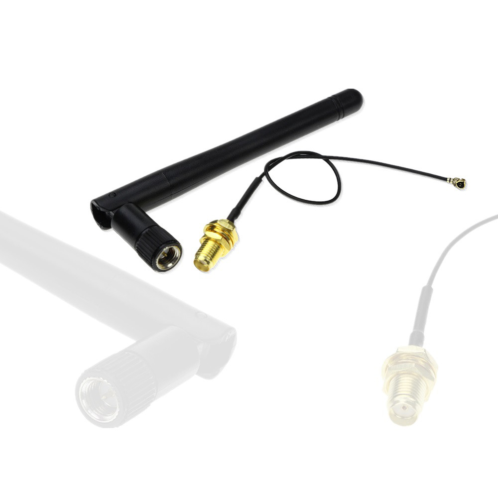 Зовнішня антена 2.4GHz 3dBi WiFi з кабелем RP-SMA-Plug IPX для модулів ESP8266 ESP32 та інших, фото 1