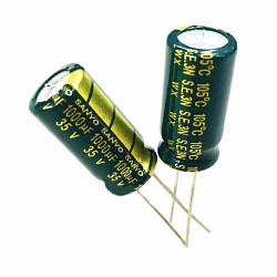 Конденсатор 1000 мкФ 35 В, Low ESR, 105 °C, 10*20 мм, Sanyo