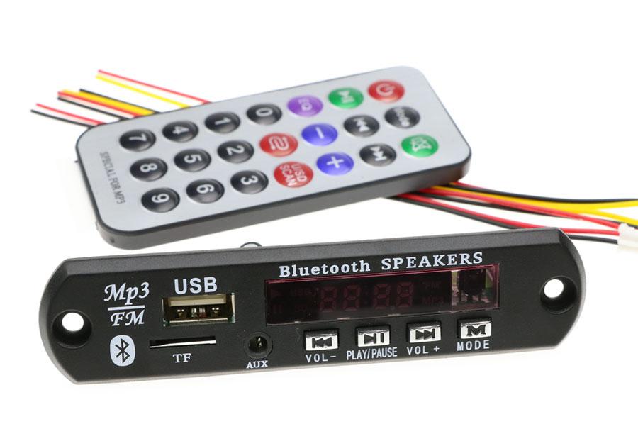 Аудіоприймач MP3-плеєр FM, Bluetooth, USB, SD модуль, пульт, DC12V, фото 1