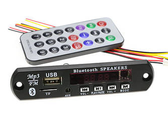 Аудіоприймач MP3-плеєр FM, Bluetooth, USB, SD модуль, пульт, DC12V