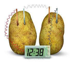 Картопляний годинник potato clock, що працюють від овочів без батарейок