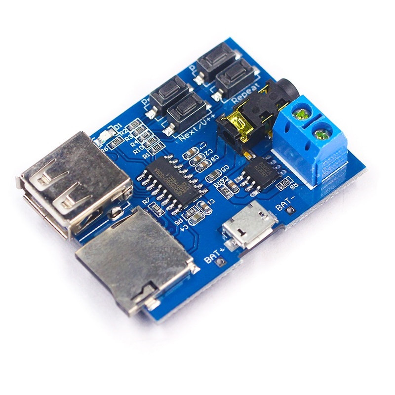 Програвач USB MicroSD TF MP3 декодер модуль DC3.7-5.5V, фото 1