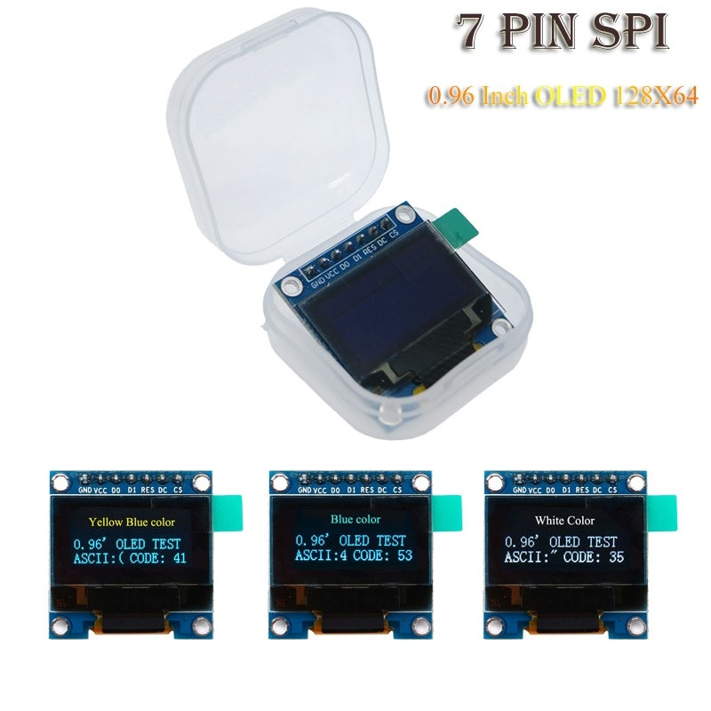 OLED дисплей 0.96" жовто-синій, 128х64, 7pin, I2C, SPI, фото 1