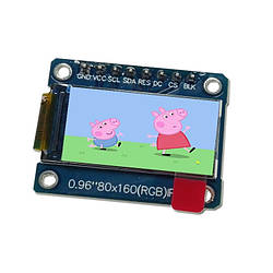 Дисплей IPS 0.96" 160x80 65K кольорів модуль ST7735S SPI 8pin