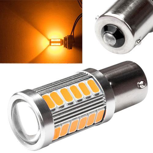LED P21W/BA15s 1156 Лампа в автомобіль, 33SMD, Жовта, фото 1