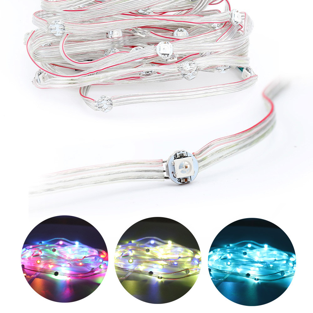 Світлодіодна LED-стрічка WS2812B, SMD5050, RGB, 5В, 5метрів, 50 світлодіодів, фото 1