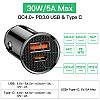 Автомобільний зарядний пристрій Baseus 30 W (USB Type-C + USB Type-A) 30 Вт QC4.0 PD3.0 BS-C16C1, фото 3
