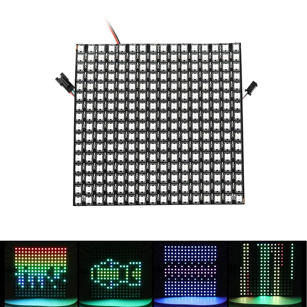 Світлодіодна матриця WS2812B 16x16 адресна SMD5050 RGB, 5 В, 256 світлодіодів, Чорна підкладка, фото 1