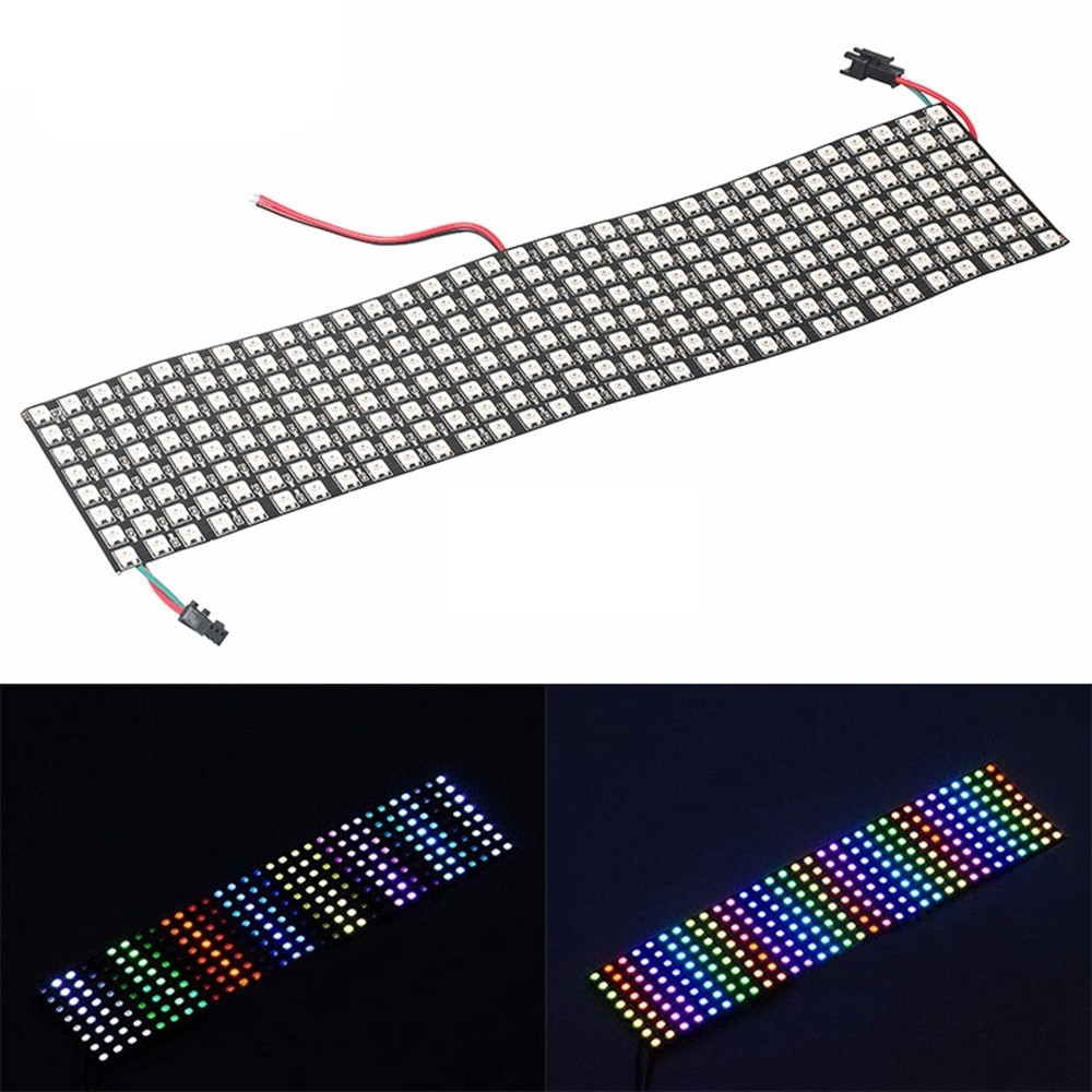 Світлодіодна матриця WS2812B 8x32 адресна SMD5050 RGB, 5 В, 256 світлодіодів, Чорна підкладка, фото 1