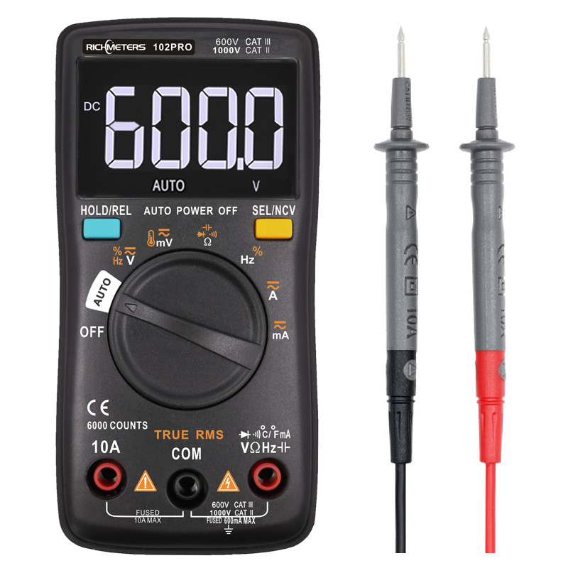 Мультиметр автомат Richmeters RM102PRO, True RMS, NCV, 6000 відрахунків, фото 1