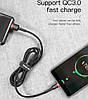 Кабель Baseus Cafule Data Cable USB — Type-C, 3A, QC3.0, 1 м, Нейлонове обплетення, Чорний, фото 8