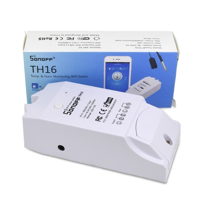 Wifi реле Sonoff TH16 (AC 250 В / 16 А, віддалене керування, розумний будинок), фото 1