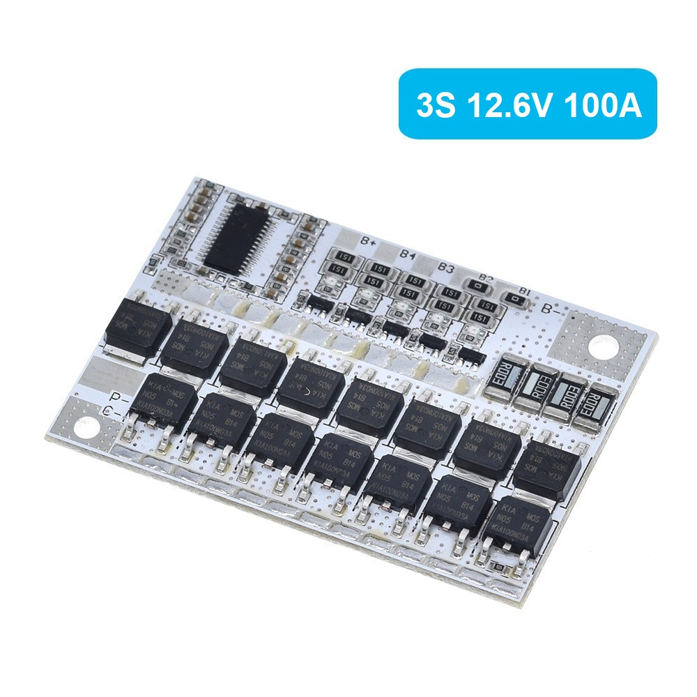 BMS 3S 100A 11.1V (12.6V) Li-ion контролер заряду розряджання захисту батарей, балансування, фото 1