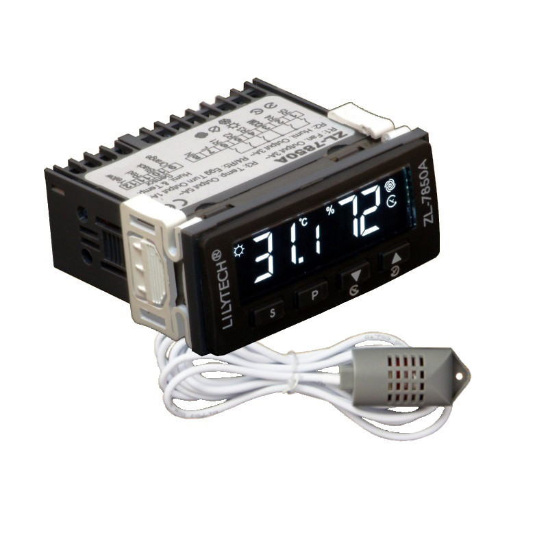 Контролер інкубатора Lilytech ZL-7850A v2.0 датчик ZL-SHr05P Регулятор температури, вологості, фото 1