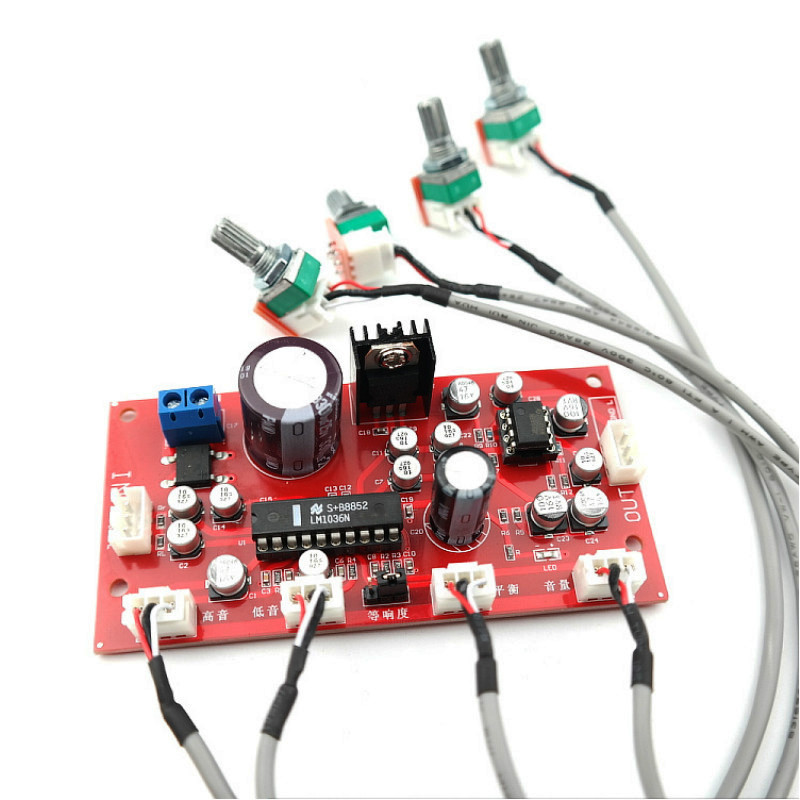 Темброблок LM1036 + NE5532 Стереопідсилювач, регулювання гучності, балансу, НЧ, ВЧ. DC12-24В, фото 1