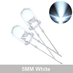Світлодіод 5-мм білий LED F5 3.2 В Прозорий
