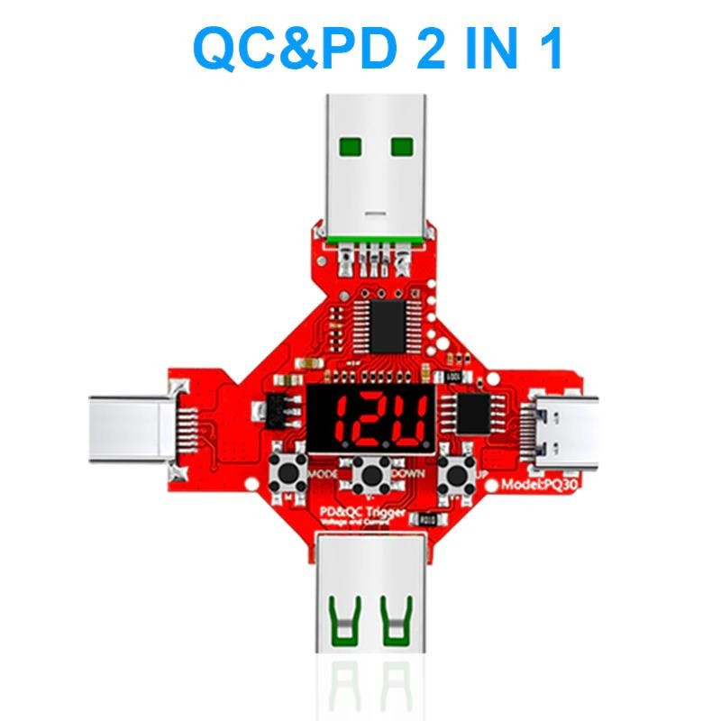 USB-тригер QC2.0/QC3.0 + PD2.0/PD3.0 для перевірки пристроїв 5/9/12/20 В, фото 1