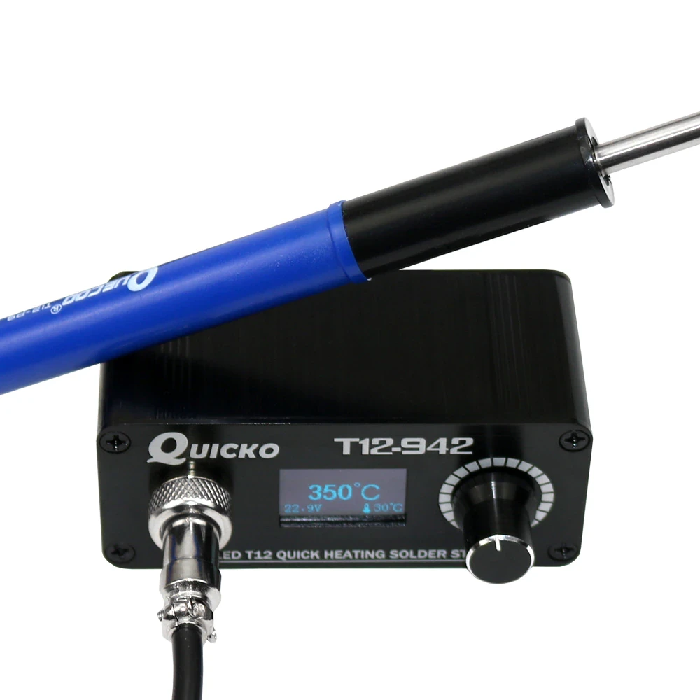 Паяльна станція Hakko T12-942 MINI OLED, Ручка паяльника P9 білого кольору 24 В, 72 Вт, фото 1