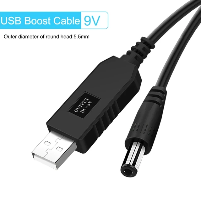 Підвищувальний кабель USB - DC5.5х2.1 тригер перетворювач 5-9В, 750мА, 6Вт, фото 1