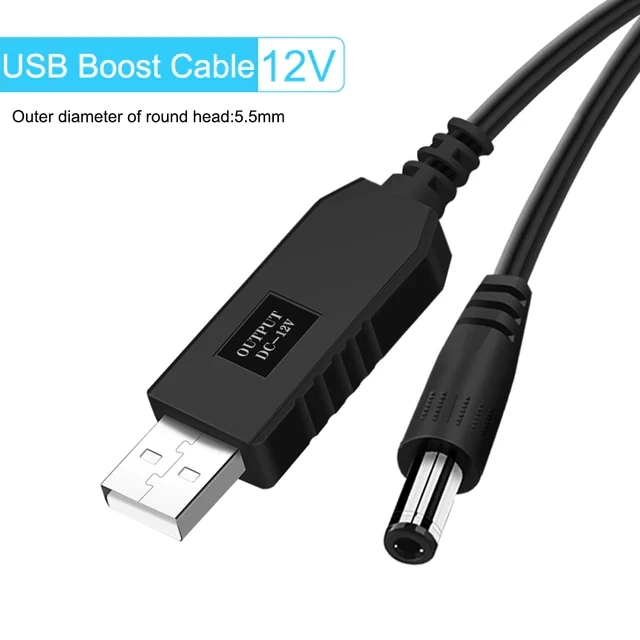 Підвищувальний кабель USB - DC5.5х2.1 тригер перетворювач 5-12В, 750мА, 6Вт, фото 1