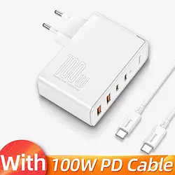 Зарядний пристрій BASEUS GaN2 Pro 100 W (2 USB Type-C + 2 USB Type-A) 100 Вт PD3.0 QC4.0 Кабель Type-C 100W PD