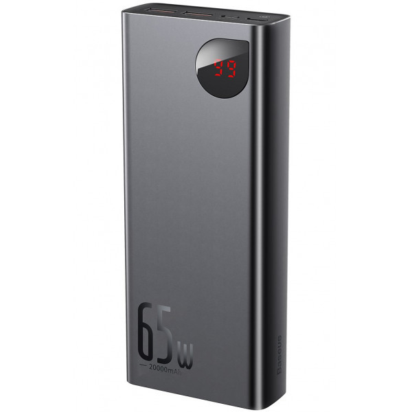 Павербанк Power Bank Baseus 65W 20000mAh Adaman Metal Digital Display QC3.0+PD3.0 2USB-A+Type-C, Кабель Type-C, фото 1
