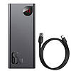 Павербанк Power Bank Baseus 65W 20000mAh Adaman Metal Digital Display QC3.0+PD3.0 2USB-A+Type-C, Кабель Type-C, фото 2