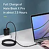Кабель Baseus Cafule Data Cable USB Type-C to Type-C 100W 20V 5A, QC4.0+PD2.0, 1м, Нейлонове обплетення, Чорний, фото 7