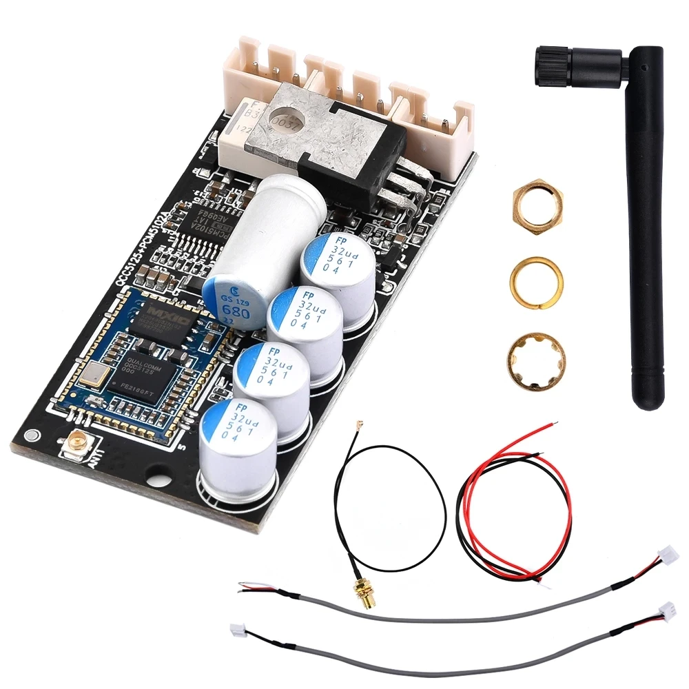 Аудио приемник Qualcomm QCC5125 + PCM5102A Bluetooth 5.1 aptX, aptX HD, aptX Adaptive, LDAC, AC6-18V DC8-24V, фото 1