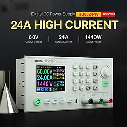Лабораторний блок живлення RIDEN RD6024-W 0-60В 0-24A 1440Вт Wi-Fi USB знижувальний перетворювач RD6024W