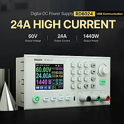Лабораторний блок живлення RIDEN RD6024 0-60В 0-24A 1440Вт USB знижувальний перетворювач
