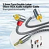 Кабель аудіо Essager 90° Aux Jack 3.5mm to RCA кутовий, стерео 2RCA, Grey, 2м, фото 3