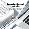 Кабель аудіо Essager 90° Aux Jack 3.5mm to RCA кутовий, стерео 2RCA, Grey, 2м, фото 4