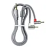 Кабель аудіо Essager 90° Aux Jack 3.5mm to RCA кутовий, стерео 2RCA, Grey, 2м, фото 2