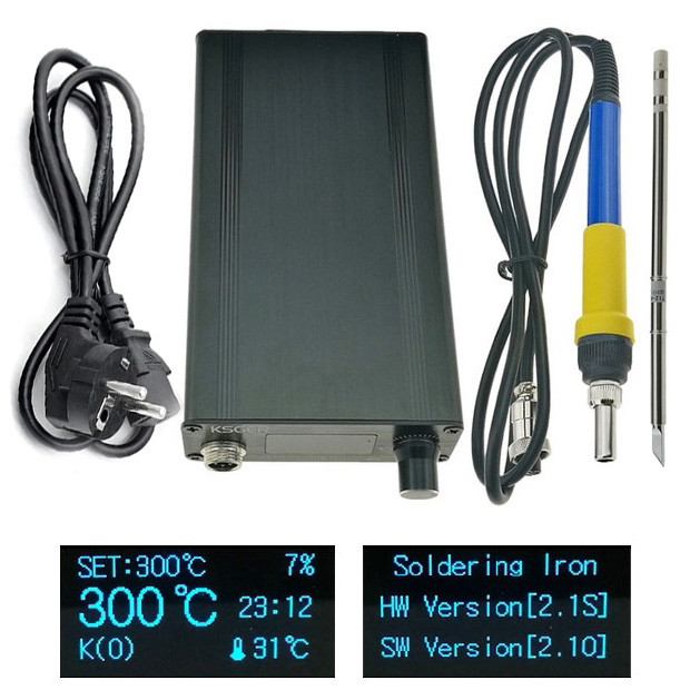 Паяльна станція KSGER T12 STM32 V2.1S OLED 1.3" 128х64, ручка 907LH, 100-240В, 120Вт, фото 1
