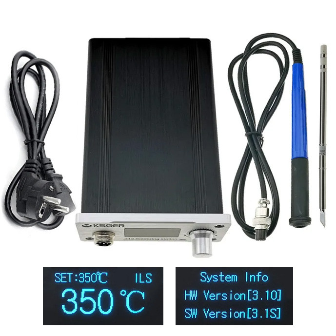 Паяльна станція KSGER T12 STM32 V3.1S OLED 1.3" 128х64, ручка FX9501, 128х64, 100-240В, 120Вт, фото 1