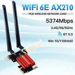 Мережева карта Fenvi Intel AX210 AXE3000 Wi-Fi 6E 802.11ax PCI-E адаптер 2.4G/5G/6G Bluetooth 5.3 (AX210NGW)