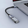 Кабель адаптер TOPK A10 USB Type-C - USB 3.0 OTG перехідник, нейлонове обплетення, 10см, фото 4