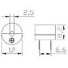 Зумер пасивний buzzer passive 16R 2KHz 3-12V 16Ом 2кГц 3-12В спікер 12х8.5мм, фото 7