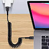 Кабель пружинний телескопічний USB Type-C to Type-C 66W 20V 5A, QC4.0+PD2.0, 1м, фото 5