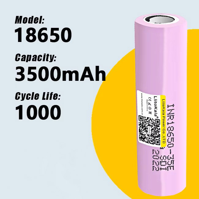 Аккумулятор Samsung INR18650-35E 3.7V 3500mAh 10A Li-ion LiitoKala 18650, фото 1