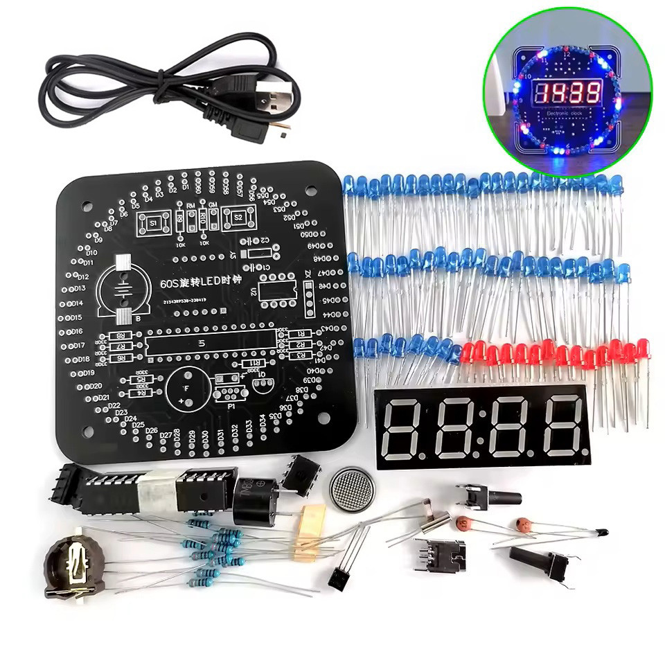 LED-годинник термометр будильник STC15W408AS DS1302 набір для збирання, фото 1
