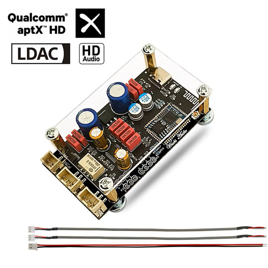 Аудио приемник Qualcomm QCC5125 + PCM5102A Bluetooth 5.1 aptX, aptX HD, aptX Adaptive, LDAC, DC8-32V, фото 1